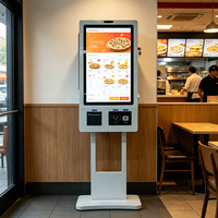 Kiosque de commande en libre-service sur pied personnalisé avec écran tactile de 23,8 pouces, terminal de paiement pour restaurants de restauration rapide et commerce de détail