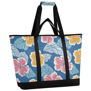 Sac isotherme de pique-nique et de camping à grande capacité, avec logo personnalisé, motif floral hawaïen, haute qualité, impression à la demande - Product Image 2