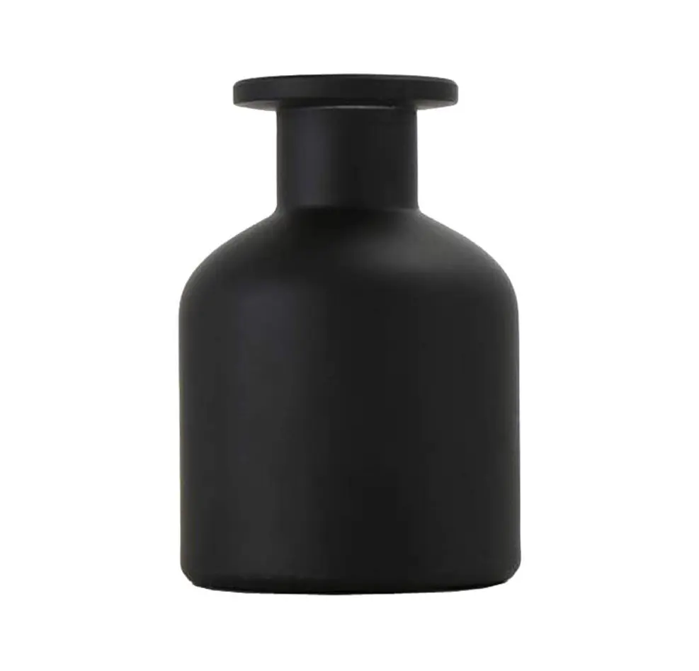 Custom Home dekorative matte Glasflasche 150g Luft verteiler Glasflasche Luxus schwarz Diffusor Glasflasche