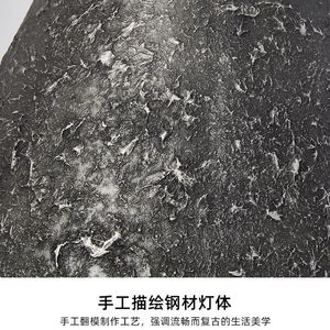 Lámpara de Hierro Forjado Pintada a Mano Estilo Wabi-Sabi, Lámpara Colgante Creativa y Única de Una Sola Cabeza para Dormitorio, Lámpara de Araña para Restaurante, Lámpara de Bar - Product Image 4