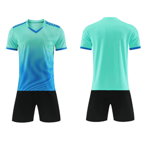 طقم قمصان كرة قدم مخصصة للرجال بياقة دائرية وأكمام قصيرة مع طباعة حرارية وتجفيف سريع وتنفس جيد - Product Image 2