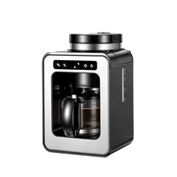 Machine à café à filtre automatique 600W avec moulin intégré, écran LCD, commande tactile et fonction maintien au chaud pour la maison et le bureau