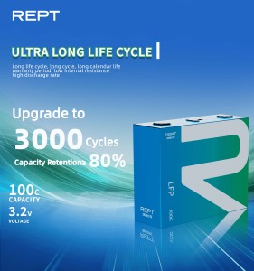 แบตเตอรี่ลิเธียมแบบแท่งปริซึม REPT 100Ah LFP 3.2v อายุการใช้งานยาวนาน 100C ระบบกักเก็บพลังงานสำหรับใช้ในครัวเรือน - Product Image 2