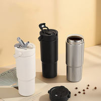 Bouteille isotherme Lingyue 700 ml avec revêtement céramique, double mode de consommation, séparation thé/eau, anti-fuite, avec poignée portable