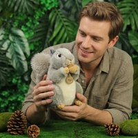 Peluche réaliste d'écureuil en gros, adorable jouet pour enfants, cadeau d'anniversaire