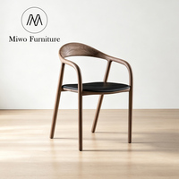 Fauteuils de salle à manger modernes, style nordique, pour hôtel, terrasse, jardin, avec structure en bois massif et revêtement, chaises de banquet pour restaurant