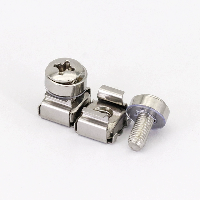 M6 *16 mm Rack Mount Cage Nuts, Screws and Washers  Square Insert Nuts for Audio Server Console Mounting Routers, Shelves