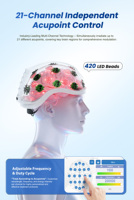 Casque de photobiomodulation pour la régulation du retour d'information neuronale par thérapie infrarouge proche 810nm 1070nm pour le bien-être cérébral, la concentration et le sommeil