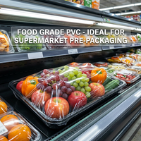 Film alimentaire en PVC souple OBM/ODM 2026 de qualité alimentaire, écologique, résistant à l'humidité, pour l'emballage des champignons, avec boîte distributeur