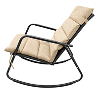 Fauteuil à bascule moderne UPLION pour patio avec coussin moelleux, chaise de jardin en métal, mobilier d'extérieur en gros
