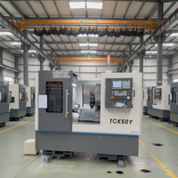 Centro de Torneado CNC Horizontal de Precisión TCK50A 220V, Torno CNC para Torneado y Fresado