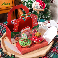 Gâteau portable de Noël mat prêt en stock et boîte à biscuits Matériau en papier PET durable biodégradable pour l'emballage des aliments