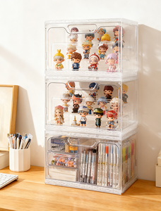 12 علبة تخزين مربعة حديثة قابلة للطي بواجهة أمامية من البلاستيك PP، منظم أحذية وملابس خفيف الوزن للتنظيم المنزلي - Product Image 3