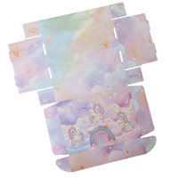 Caja de Envío de Cartón Corrugado Impresa con Diseño de Unicornio Arcoíris a Todo Color para Empaque de Regalos