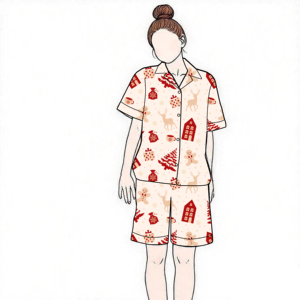 <strong>Unisex</strong> Luxury Breathable Cotton Summer Vacation <strong>Pajamas</strong> Short Sleeve Sleepwear Elastic Waist Personalized <strong>Christmas</strong> Themed - Product Image 3