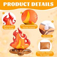 Accessoires de flamme de feu de camp gonflables en PVC écologique de 23,6 pouces, étanches, pour décoration de fête de camping, intérieur et extérieur, pour la nuit