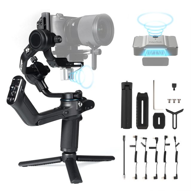 Feiyu SCORP-C Combo Camera Stabilizer with Magnetic AI Tracker 3-Axis Gimbal Stabilizer for Mirrorless and DSLR Cameras