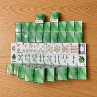 Ensemble de Mahjong américain de luxe, 4 couches, tuiles de Mahjong en acrylique marbré jade, 160 tuiles gravées, ensemble complet, OEM personnalisé