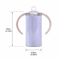 Bouteille d'eau isotherme en acier inoxydable 304 de 12 oz pour enfants, vierge pour sublimation, avec couvercle à poignée pour l'école - Vente en gros