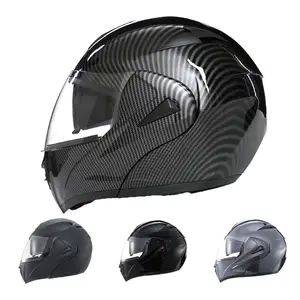 Personalizado homens mulheres moto modular moto fibra de carbono moto capacete motocicleta enfrentou completo