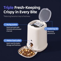 Distributeur intelligent de nourriture pour animaux de compagnie WiFi 4L avec application, alimentation programmée à distance, caméra 1080P, plateau en acier inoxydable anti-blocage, triple compartiment pour chats et petits chiens