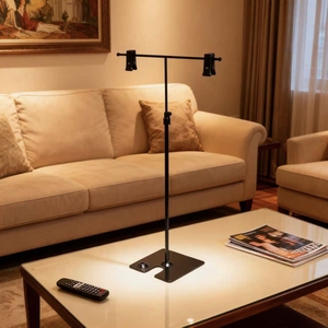 Support de signalisation métallique compact avec barre transversale de 26 cm et réglage de hauteur de 40 à 75 cm pour restaurant ou bureau - Product Image 6