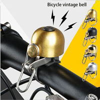 Sonnette de vélo rétro pliable en cuivre vintage CB, petite klaxonnette de VTT rechargeable par USB, équipement de cyclisme 22-26mm/30-36mm
