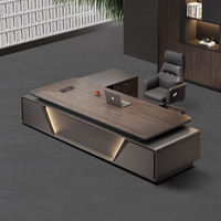 Bureau de direction moderne de luxe en bois en forme de L, design modulaire, résistant à l'eau et aux rayures, extensible/convertible - Tiankang