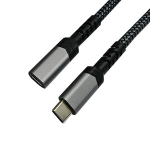 Cable de Extensión USB 3.1 Tipo C Macho a Hembra Gen2 5A 20G, Cable de Datos Trenzado de Nailon con Cable de Cobre Negro - Product Image 2