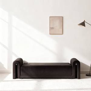 <b>Bench</b> Living Room <b>Sofa</b> <b>Bench</b> Black Frosted Solid Wood Frame Multi Function Framework Structure Adult Use - Product Image 1