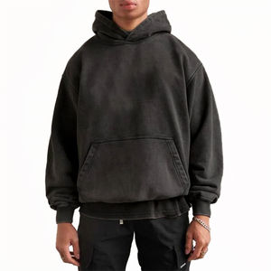 Fashion Custom Logo <b>Men's</b> <b>Hoodie</b> Pullover 100% Organic Cotton <b>Plain</b> <b>Hoodie</b> <b>Mens</b> Vintage <b>Hoodie</b> Washed Heavyweight Blank - Product Image 2