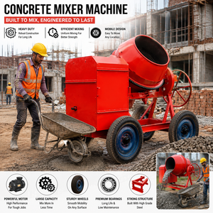 Hormigonera de 10.7 pies cúbicos sin tolva, con motor diésel y neumáticos 500/19 para construcción - Product Image 2