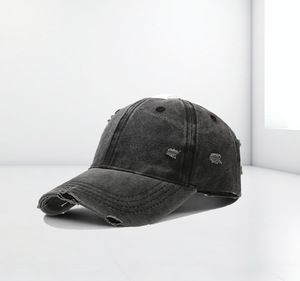 Gorra de Béisbol de 5 Paneles, Estilo Coreano, Color Sólido, Desgastada y Rasgada, Unisex, para Primavera/Verano, Moderna y Versátil - Product Image 5