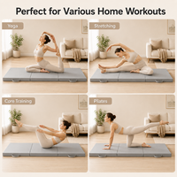 Tapis de protection pliable en mousse haute résilience premium avec revêtement en vinyle, diamètre 150 cm, pour la pole dance et le yoga aérien