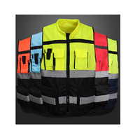 Gilet di Sicurezza per Edilizia con Strisce Riflettenti, Tessuto a Rete, Alta Visibilità, Abbigliamento Riflettente