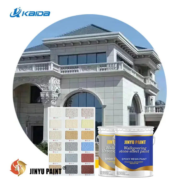 Usine Jinyu Peintures Faux Revêtement Pierre Peinture Maison Imperméable Texture Pierre Naturelle Façade Rénovation Murale Peinture Murale