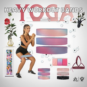 Set di Fasce Elastiche in Cotone per Allenamento, Bande di Resistenza per Palestra e Fitness, Livello Avanzato per Yoga ed Esercizi, Fasce per Anca e Loop per Glutei - Product Image 2