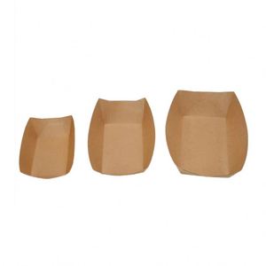 Atacado folding greaseproof tirar caixas de bandeja de papel kraft Papelão Food Carry Bandeja para churrasco batatas fritas frango frito