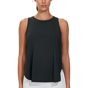 Camiseta sin mangas FOXA para mujer, estilo racerback, corte holgado, con aberturas laterales, para yoga y entrenamiento, con dobladillo curvo y diseño asimétrico - Product Image 4