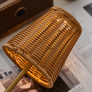Bedroom Bedside Desk Lights Retro Zen Tea Room USB Plug <strong>Bamboo</strong> Woven Pastoral Atmosphere Japanese Wabi-sabi <strong>Table</strong> <strong>Lamp</strong> - Product Image 5