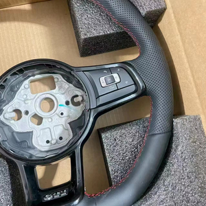 Volante Deportivo VW <span class=keywords><strong>GTI</strong></span> GTS R-Line para Todos los Modelos Volkswagen MQB PQ, Actualización con Paletas Multifunción de Fondo Plano en Negro Brillante - Product Image 3