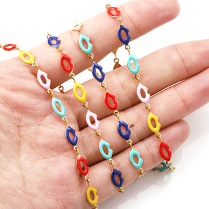 โซ่เคลือบสีสำหรับทำเครื่องประดับ DIY รูปทรงต่างๆ ทำจากสแตนเลส เหมาะสำหรับทำสร้อยข้อมือ รุ่น H1306 - Product Image 3
