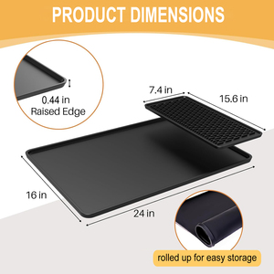Anti-slip <b>Silicone</b> <b>Mat</b> Waterproof Detachable Dish Drying Table Bar <b>Mat</b> Pads Heat Resistant Kitchen Accessories - Product Image 2