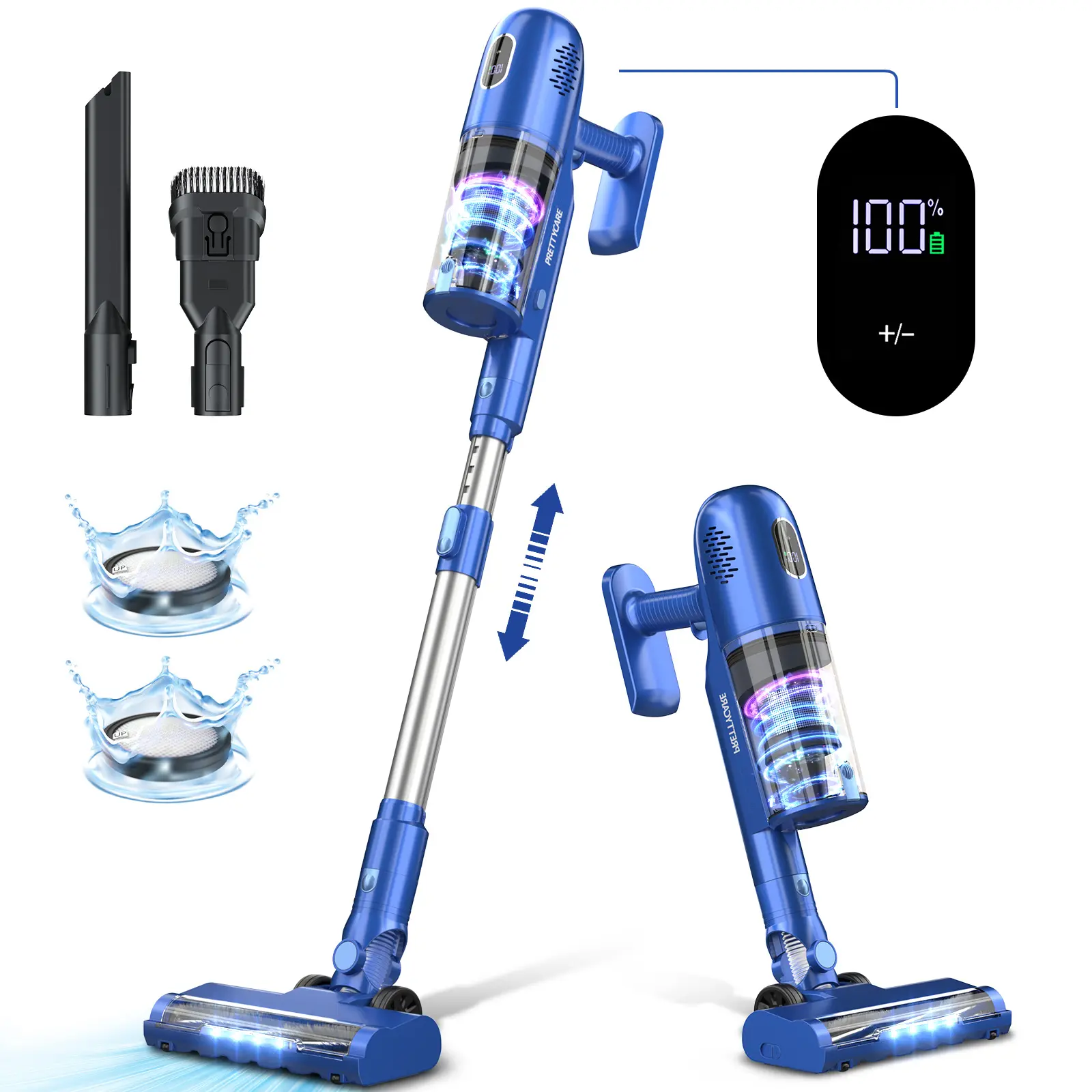PRETTYCARE P1 Amazon Hot Sale Brand Distributor Cordless Handheld Cyclone Stick Vacuum Cleaner Floor Car Electric Cleaner