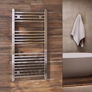 Radiador de Diseño Cromado con Tubos Cuadrados de 1000 x 470 mm, Distancia entre Ejes de 470 mm para Toalleros - Product Image 1