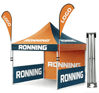 Tente de salon pliable robuste et durable en aluminium 10x10 pieds, imperméable, avec impression personnalisée, auvent, chapiteau, gazebo, pour événements sportifs