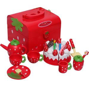 Juguetes de madera para juegos de imitación para niños para fiestas de té, verduras, pastel de cumpleaños, frutas, juego de cubiertos para cenas informales - Product Image 4