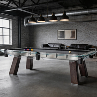 Table de billard en verre cristal standard de qualité commerciale, personnalisable pour la maison et la villa, table de billard moderne de luxe transparente, vente en gros d'usine
