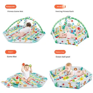 Grand tapis rampant de <span class=keywords><strong>jeu</strong></span> d'intérieur de vente chaude <span class=keywords><strong>avec</strong></span> le jouet de cadre de forme physique de barrière polygonale de bébé transfrontalière de piscine de boule d'océan - Product Image 1