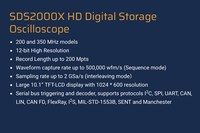 Oscilloscope numérique à mémoire SIGLENT SDS2504/2354/2204X HD 500/350/200 MHz 4 canaux 2 GSa/s 12 bits